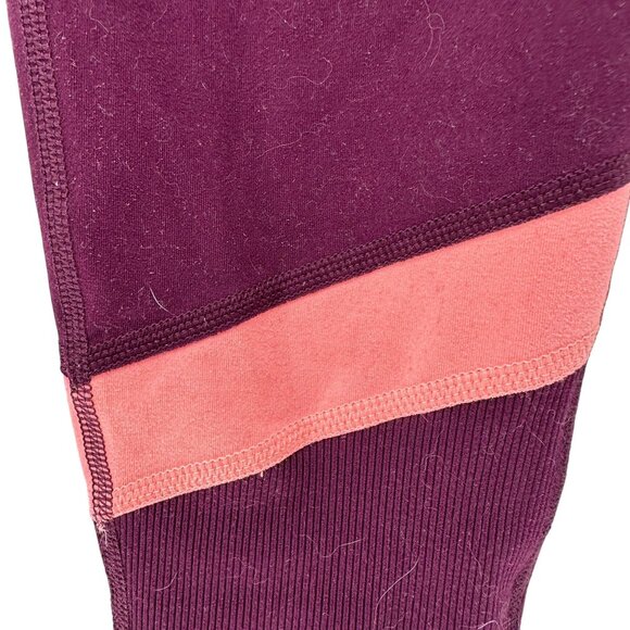DSG Leggings Womens Large Maroon and Pink Colorblock Athletic Workout Gear - Picture 2 of 8